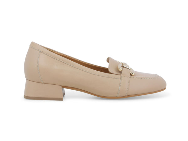 Melluso Mocassino Donna con Morsetto Oro Tomaia in Pelle Beige Nude V101Z-249418
